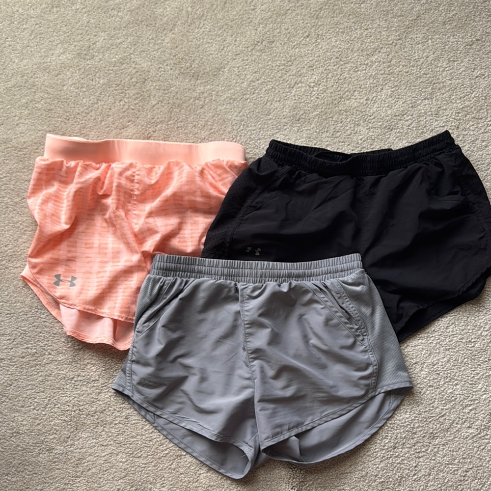 Under Armour Women's Shorts - Pink, Black, and Gray
Set of 3
